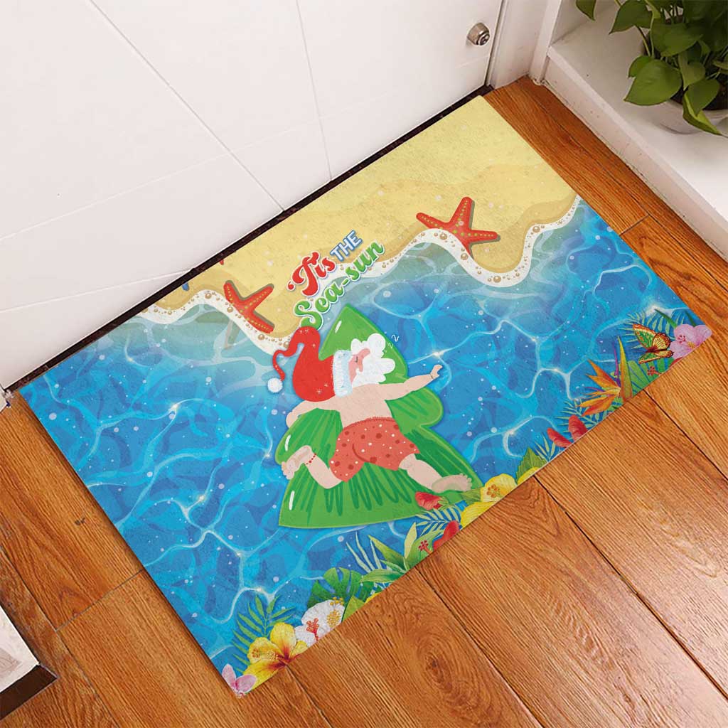 Christmas In Hawaii Rubber Doormat Tis The Sea Sun LT05 - Polynesian Pride