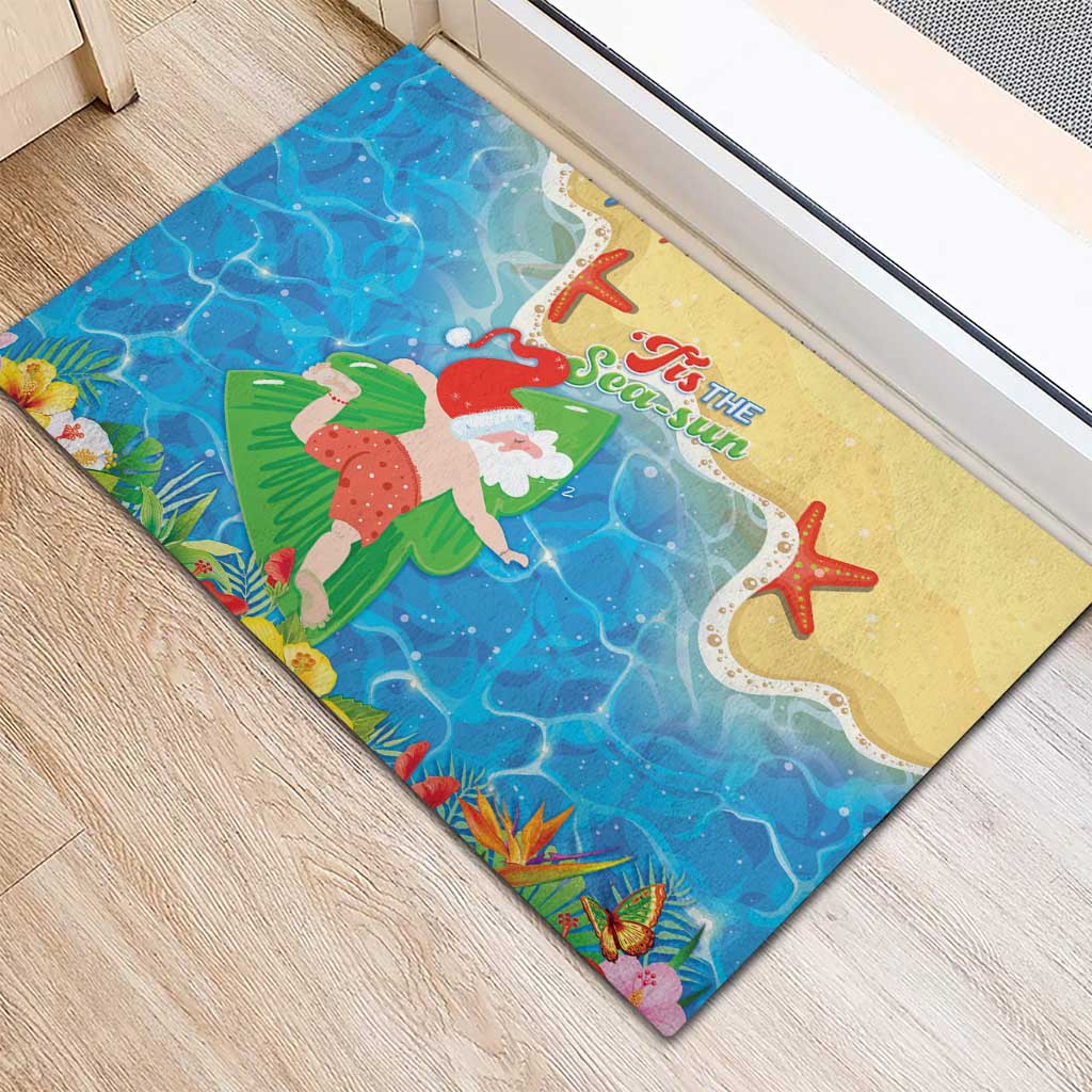 Christmas In Hawaii Rubber Doormat Tis The Sea Sun LT05 - Polynesian Pride