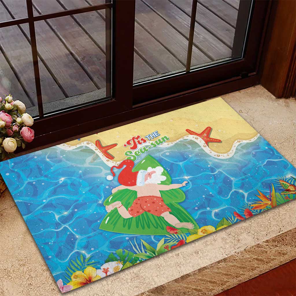 Christmas In Hawaii Rubber Doormat Tis The Sea Sun LT05 - Polynesian Pride