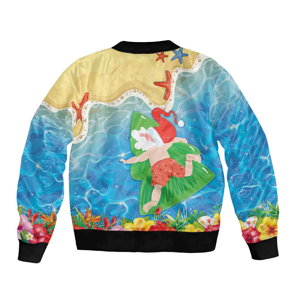 Christmas In Hawaii Sleeve Zip Bomber Jacket Tis The Sea Sun LT05 - Polynesian Pride