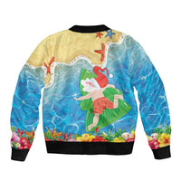 Christmas In Hawaii Sleeve Zip Bomber Jacket Tis The Sea Sun LT05 - Polynesian Pride