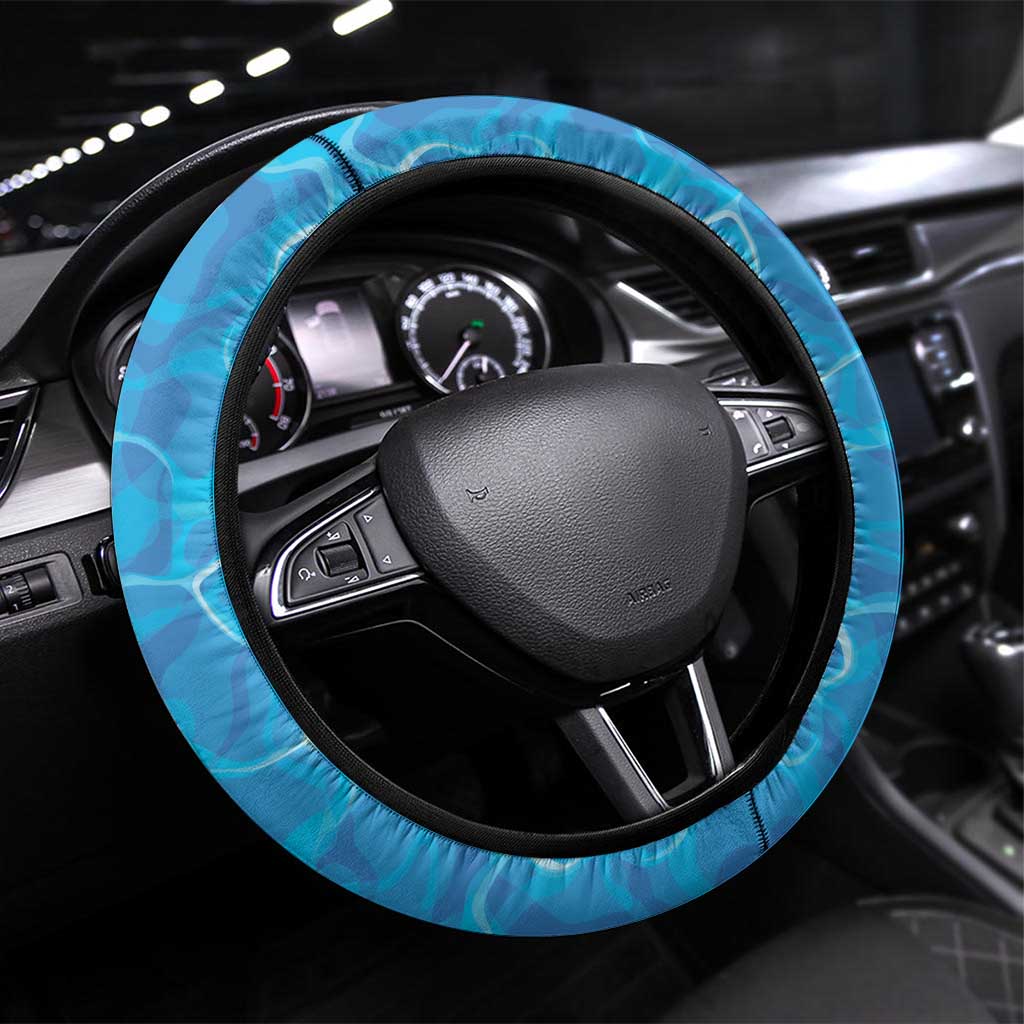 Christmas In Hawaii Steering Wheel Cover Tis The Sea Sun LT05 Universal Fit Blue - Polynesian Pride