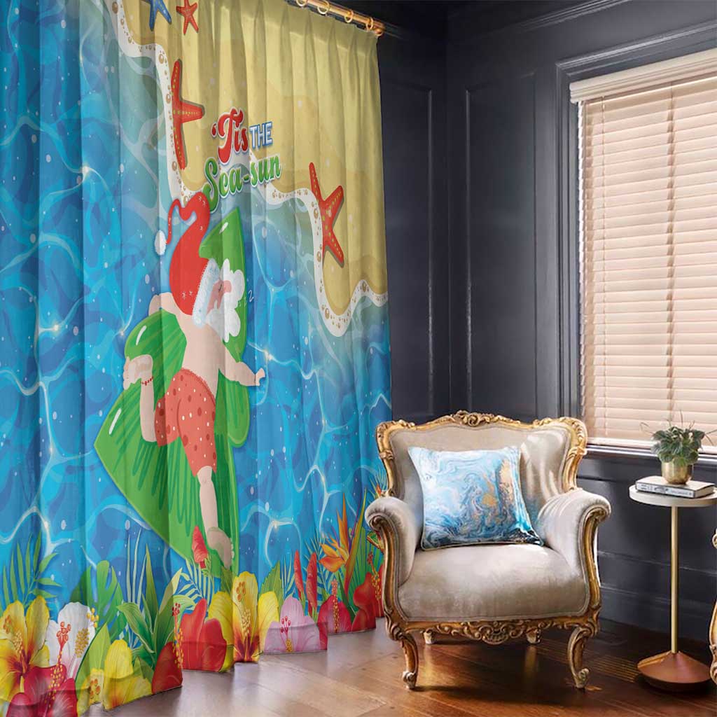Christmas In Hawaii Window Curtain Tis The Sea Sun LT05 - Polynesian Pride