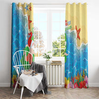 Christmas In Hawaii Window Curtain Tis The Sea Sun LT05 - Polynesian Pride