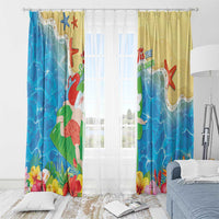 Christmas In Hawaii Window Curtain Tis The Sea Sun LT05 - Polynesian Pride