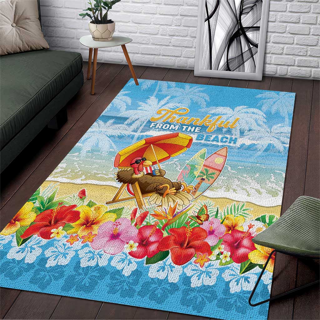 Hawaii Funny Thanksgiving Area Rug Thankful From The Beach