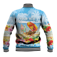 Personalised Hawaii Funny Thanksgiving Baseball Jacket Thankful From The Beach LT05 - Polynesian Pride