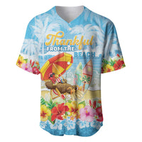 Personalised Hawaii Funny Thanksgiving Baseball Jersey Thankful From The Beach LT05 Blue - Polynesian Pride