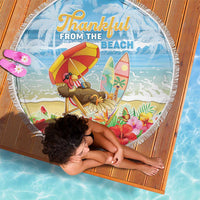 Hawaii Funny Thanksgiving Beach Blanket Thankful From The Beach LT05 - Polynesian Pride