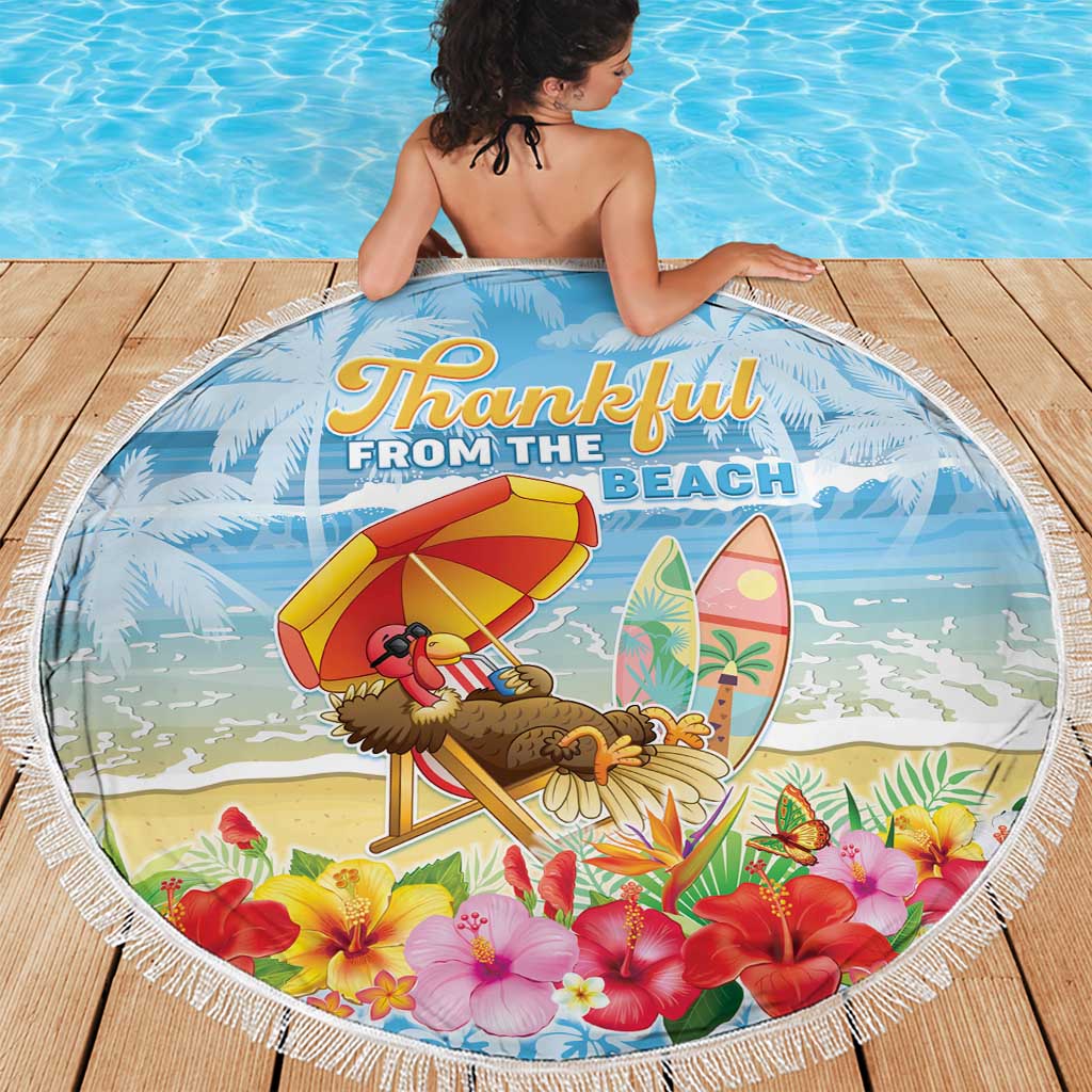 Hawaii Funny Thanksgiving Beach Blanket Thankful From The Beach LT05 - Polynesian Pride