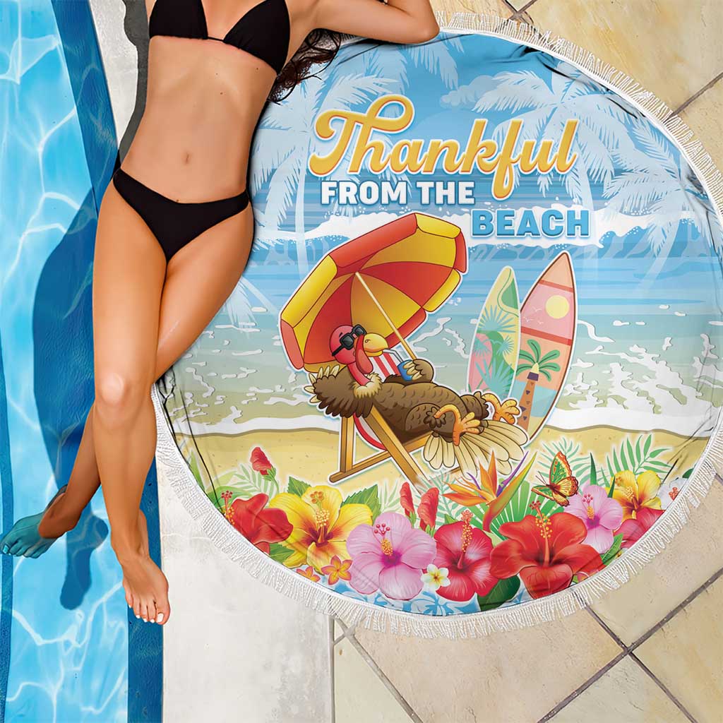 Hawaii Funny Thanksgiving Beach Blanket Thankful From The Beach LT05 - Polynesian Pride
