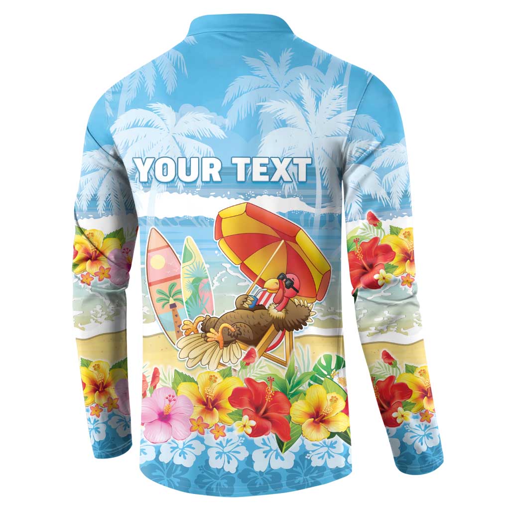 Personalised Hawaii Funny Thanksgiving Button Sweatshirt Thankful From The Beach LT05 - Polynesian Pride