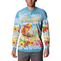 Personalised Hawaii Funny Thanksgiving Button Sweatshirt Thankful From The Beach LT05 - Polynesian Pride