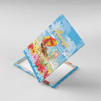 Hawaii Funny Thanksgiving Canvas Wall Art Thankful From The Beach LT05 With Frame Blue - Polynesian Pride