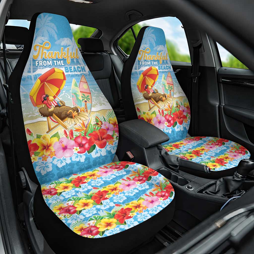 Hawaii Funny Thanksgiving Car Seat Cover Thankful From The Beach LT05 One Size Blue - Polynesian Pride