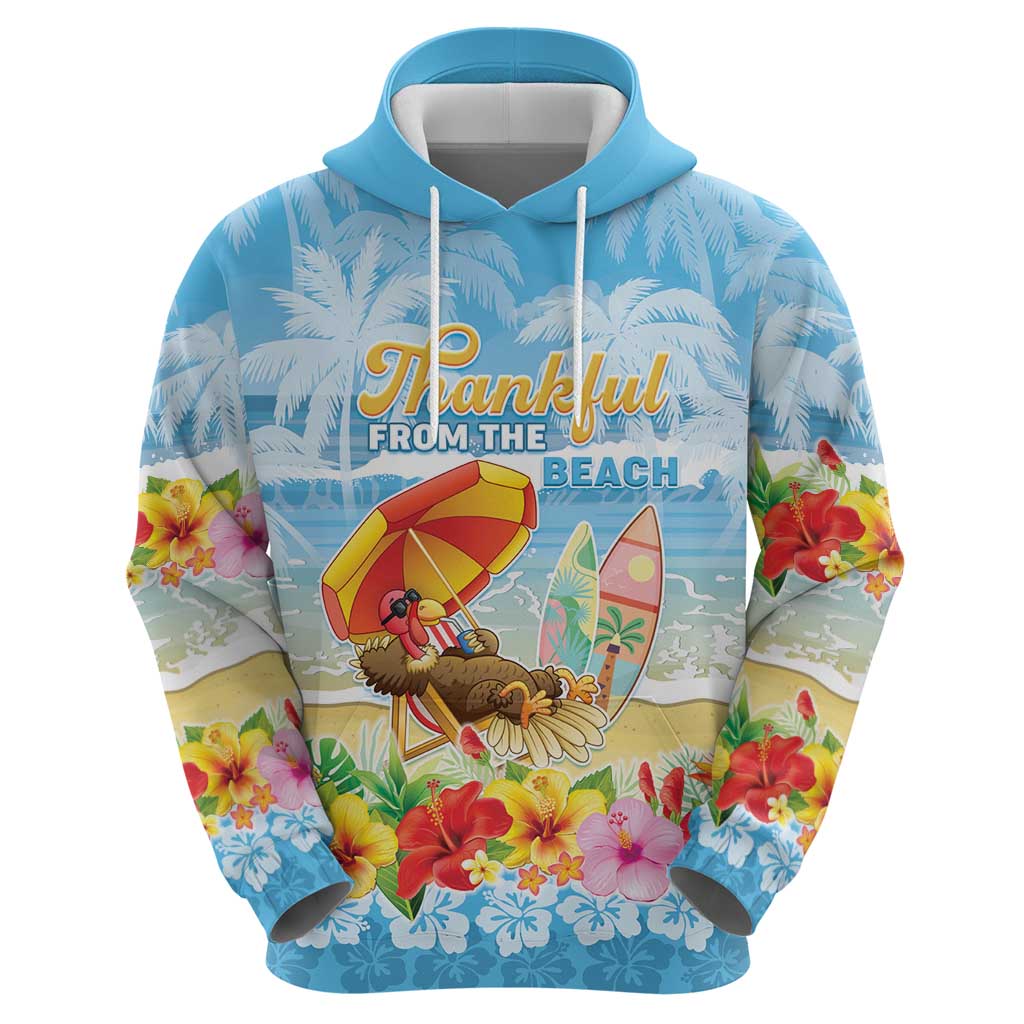 Personalised Hawaii Funny Thanksgiving Hoodie Thankful From The Beach LT05 - Polynesian Pride