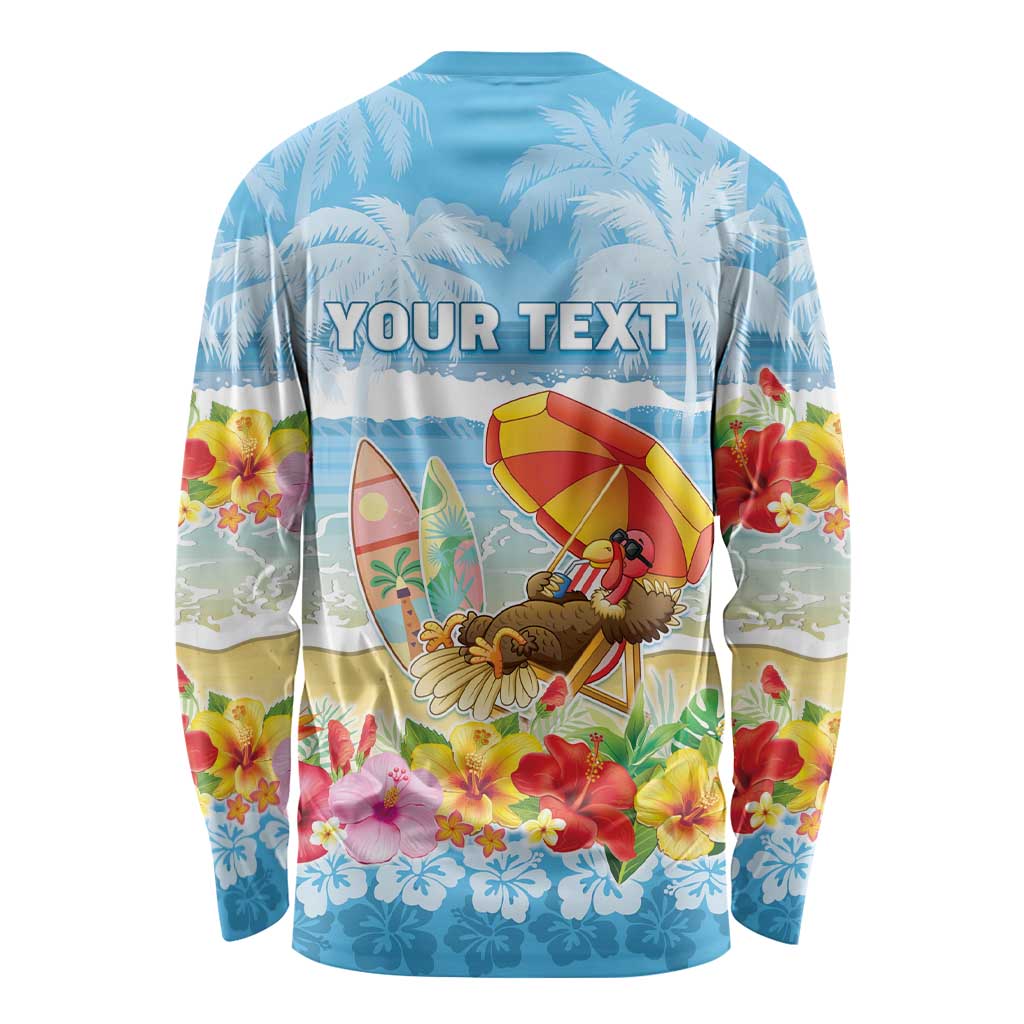 Personalised Hawaii Funny Thanksgiving Long Sleeve Shirt Thankful From The Beach LT05 - Polynesian Pride