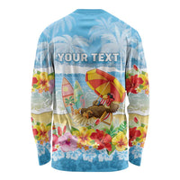 Personalised Hawaii Funny Thanksgiving Long Sleeve Shirt Thankful From The Beach LT05 - Polynesian Pride