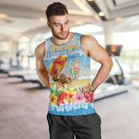 Personalised Hawaii Funny Thanksgiving Men Tank Top Thankful From The Beach LT05 Blue - Polynesian Pride