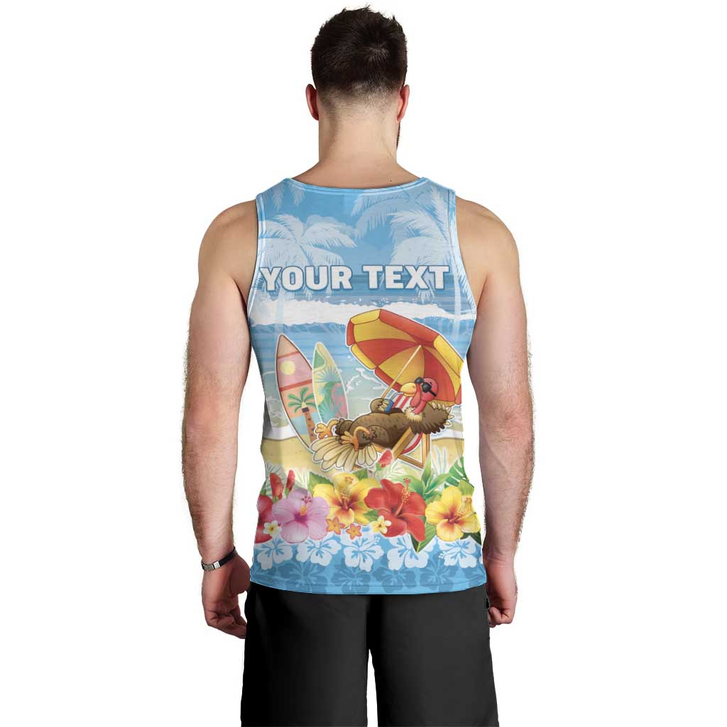 Personalised Hawaii Funny Thanksgiving Men Tank Top Thankful From The Beach LT05 - Polynesian Pride