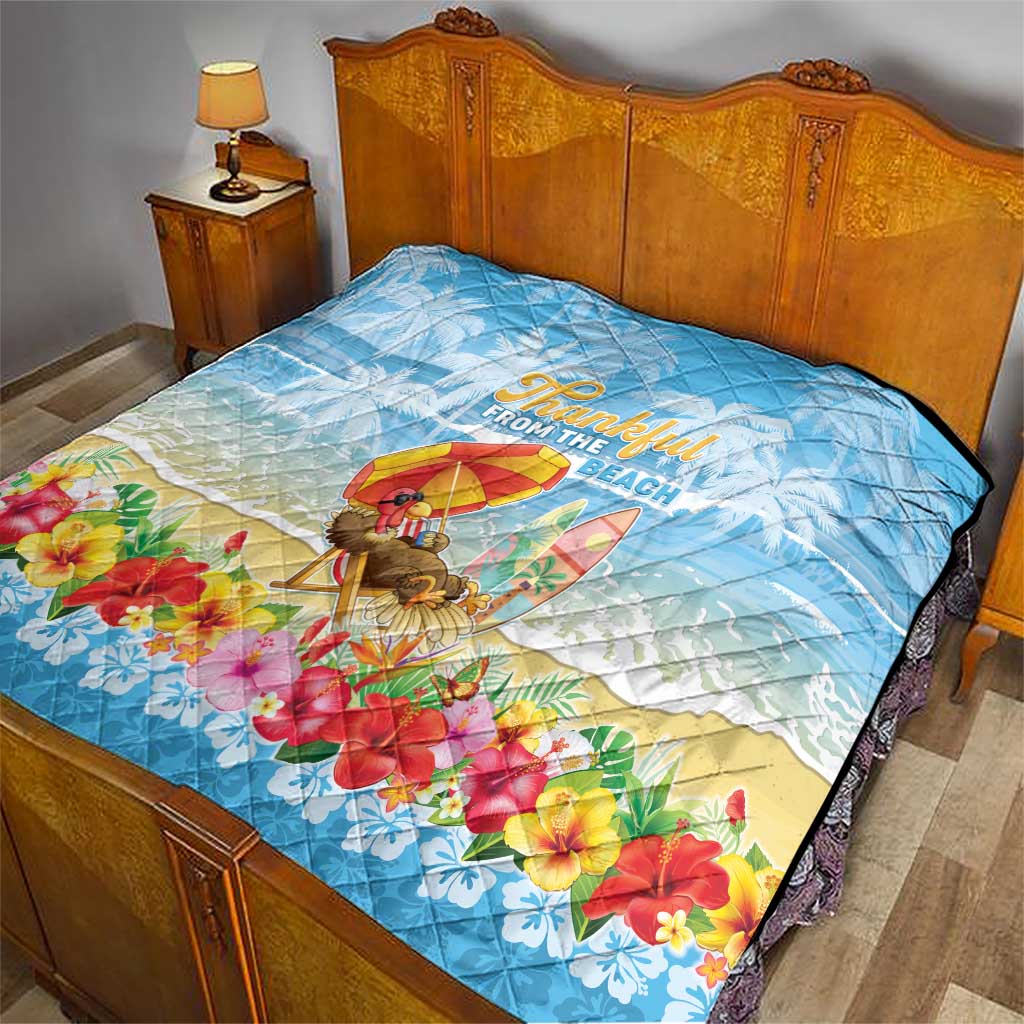 Hawaii Funny Thanksgiving Quilt Thankful From The Beach LT05 - Polynesian Pride