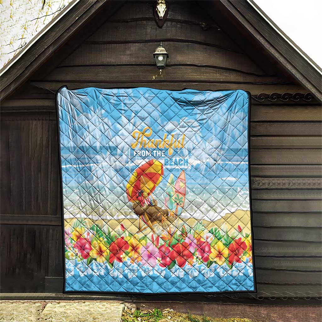 Hawaii Funny Thanksgiving Quilt Thankful From The Beach LT05 - Polynesian Pride