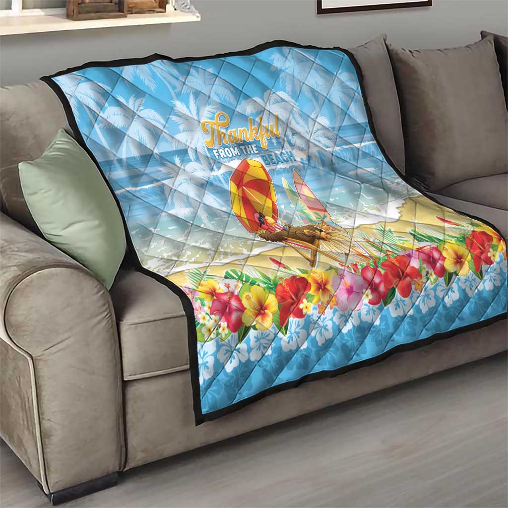 Hawaii Funny Thanksgiving Quilt Thankful From The Beach LT05 - Polynesian Pride