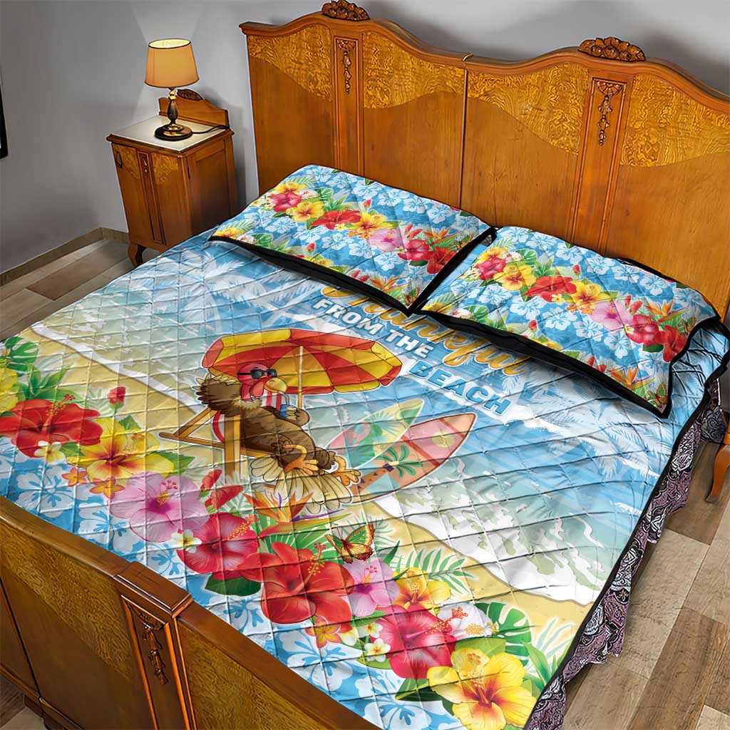 Hawaii Funny Thanksgiving Quilt Bed Set Thankful From The Beach LT05 - Polynesian Pride