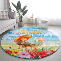 Hawaii Funny Thanksgiving Round Carpet Thankful From The Beach LT05 - Polynesian Pride