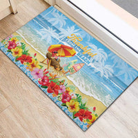 Hawaii Funny Thanksgiving Rubber Doormat Thankful From The Beach LT05 - Polynesian Pride