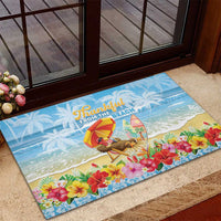 Hawaii Funny Thanksgiving Rubber Doormat Thankful From The Beach LT05 - Polynesian Pride