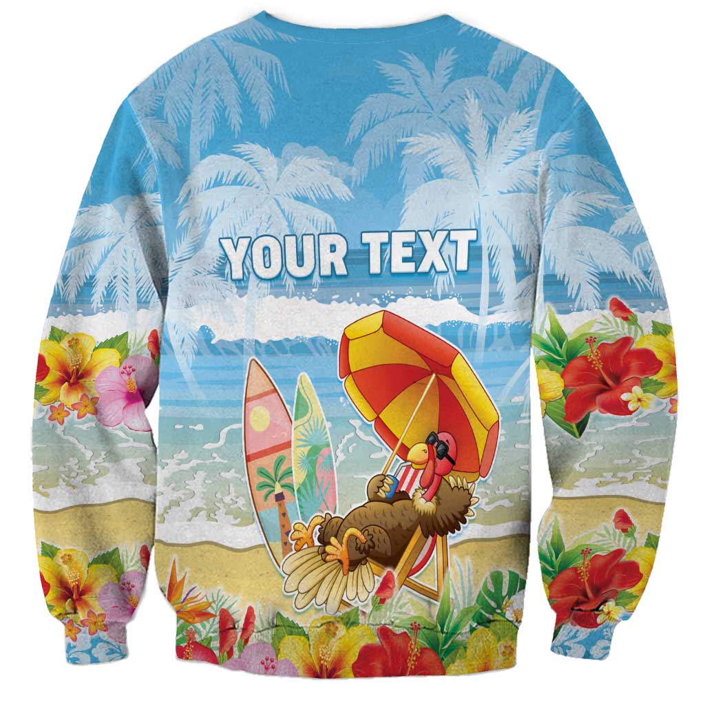 Personalised Hawaii Funny Thanksgiving Sweatshirt Thankful From The Beach LT05 - Polynesian Pride