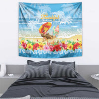 Hawaii Funny Thanksgiving Tapestry Thankful From The Beach LT05 - Polynesian Pride