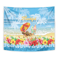 Hawaii Funny Thanksgiving Tapestry Thankful From The Beach LT05 - Polynesian Pride