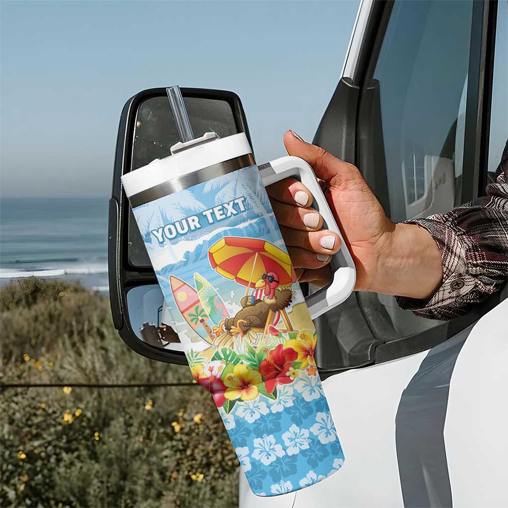Personalised Hawaii Funny Thanksgiving Tumbler With Handle Thankful From The Beach LT05 - Polynesian Pride