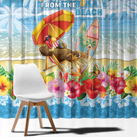 Hawaii Funny Thanksgiving Window Curtain Thankful From The Beach LT05 - Polynesian Pride