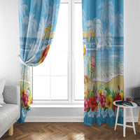 Hawaii Funny Thanksgiving Window Curtain Thankful From The Beach LT05 - Polynesian Pride