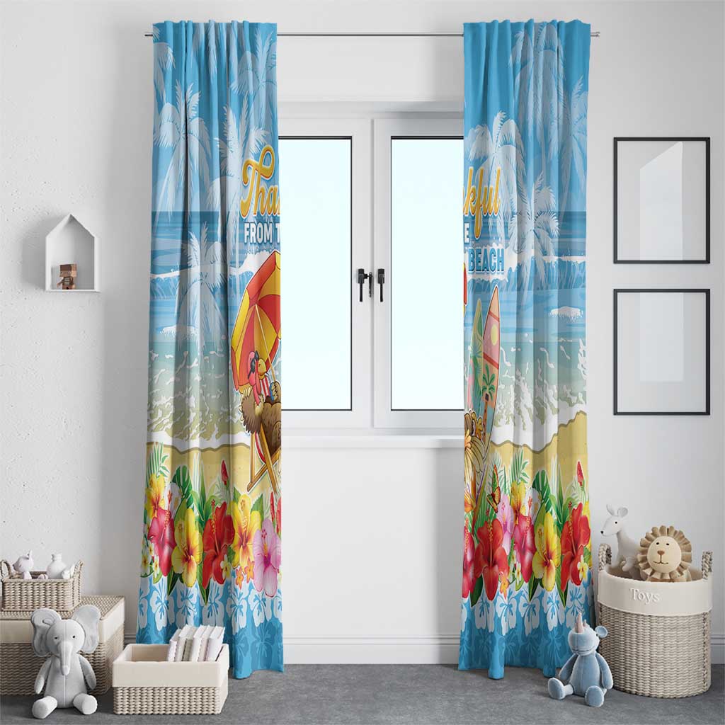 Hawaii Funny Thanksgiving Window Curtain Thankful From The Beach LT05 - Polynesian Pride