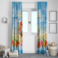 Hawaii Funny Thanksgiving Window Curtain Thankful From The Beach LT05 - Polynesian Pride