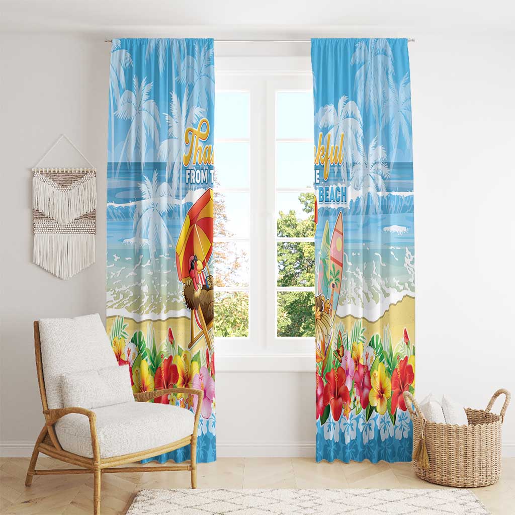 Hawaii Funny Thanksgiving Window Curtain Thankful From The Beach LT05 - Polynesian Pride