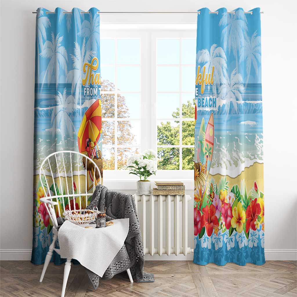 Hawaii Funny Thanksgiving Window Curtain Thankful From The Beach LT05 - Polynesian Pride