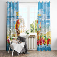 Hawaii Funny Thanksgiving Window Curtain Thankful From The Beach LT05 - Polynesian Pride