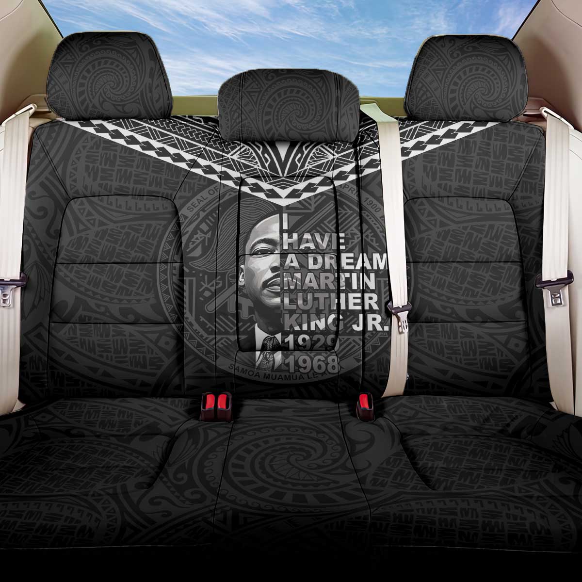 American Samoa MLK Day Back Car Seat Cover Polynesian Style LT05 One Size Black - Polynesian Pride