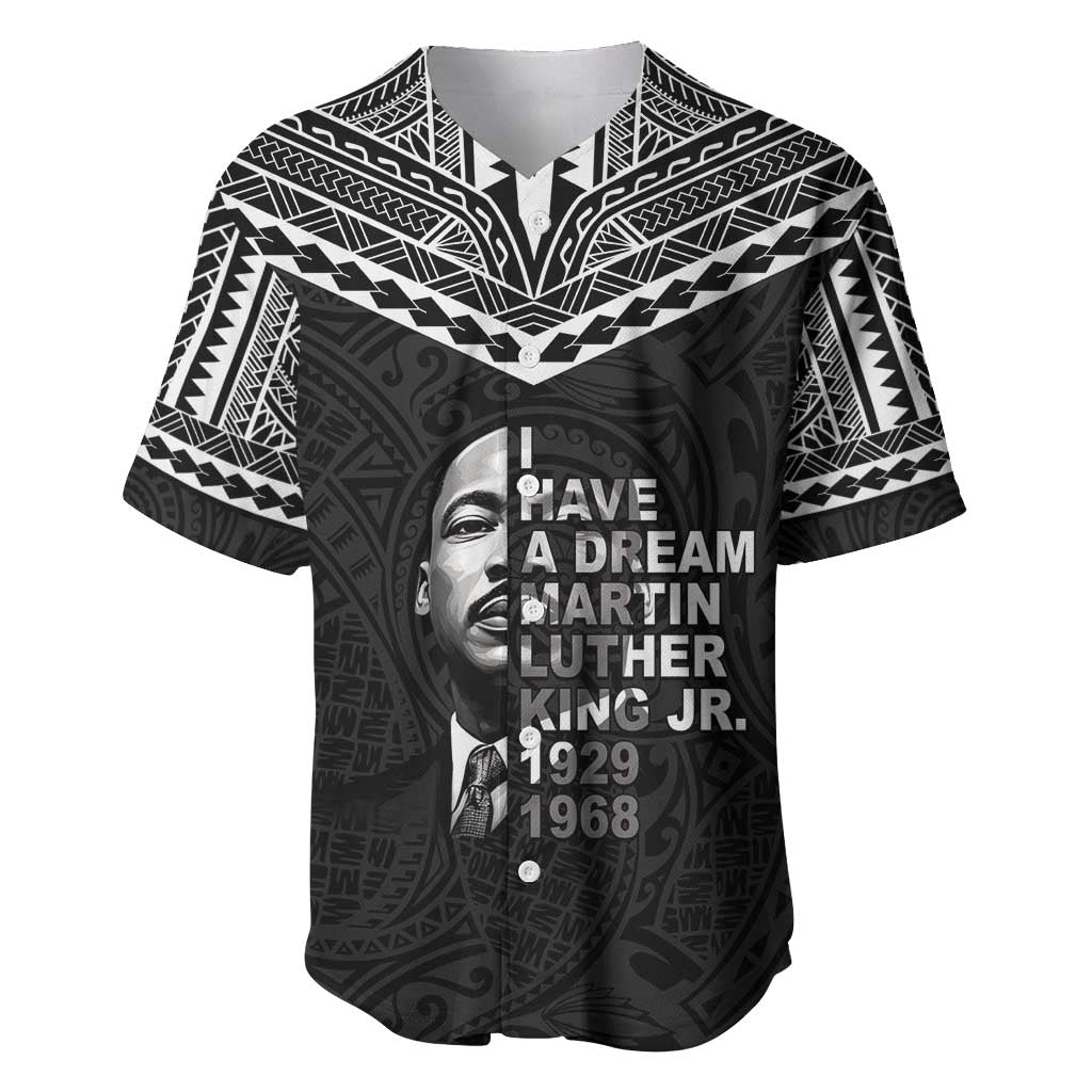 American Samoa MLK Day Baseball Jersey Polynesian Style LT05 Black - Polynesian Pride