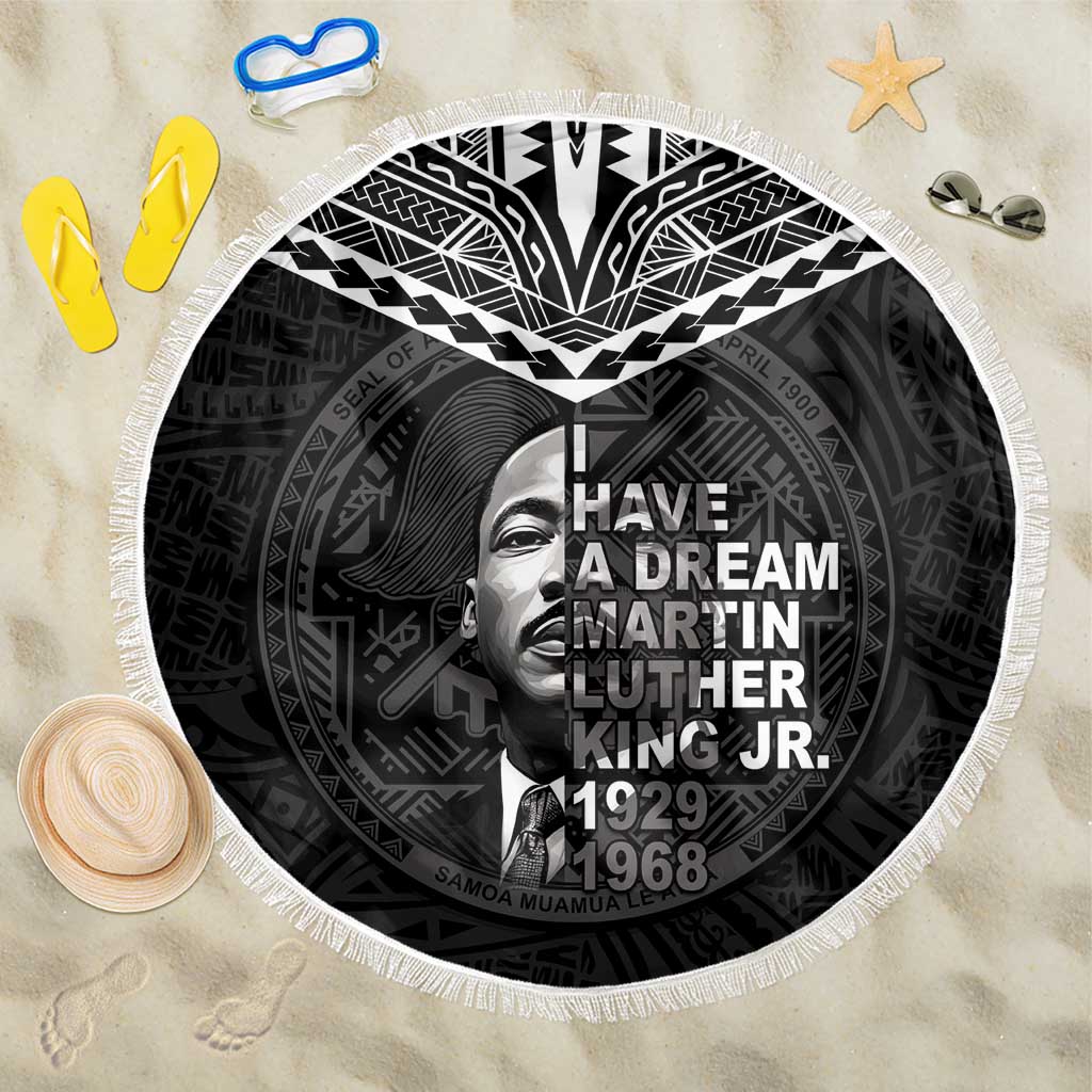 American Samoa MLK Day Beach Blanket Polynesian Style LT05 One Size 150cm Black - Polynesian Pride