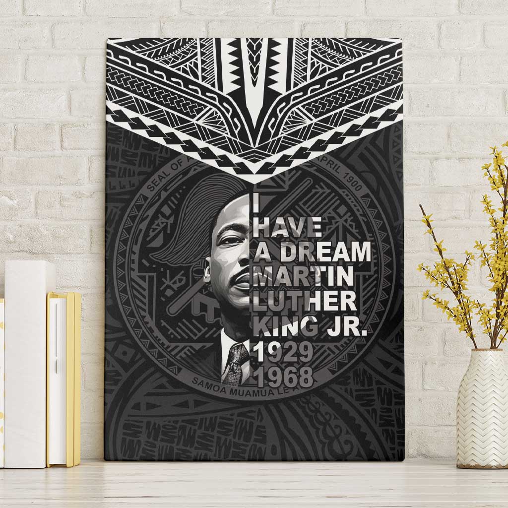 American Samoa MLK Day Canvas Wall Art Polynesian Style LT05 Without Frame Black - Polynesian Pride