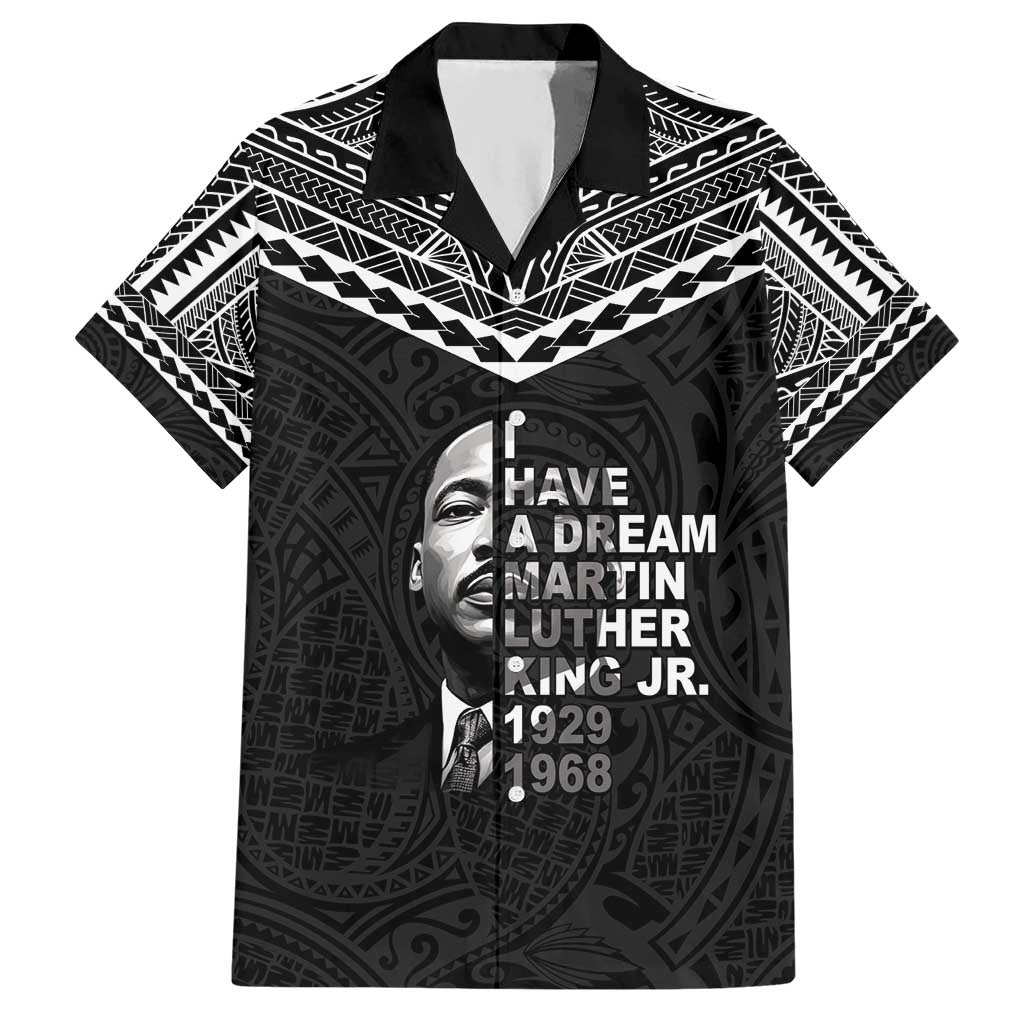 American Samoa MLK Day Hawaiian Shirt Polynesian Style LT05 Black - Polynesian Pride