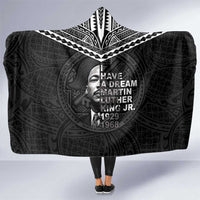 American Samoa MLK Day Hooded Blanket Polynesian Style LT05 One Size Black - Polynesian Pride