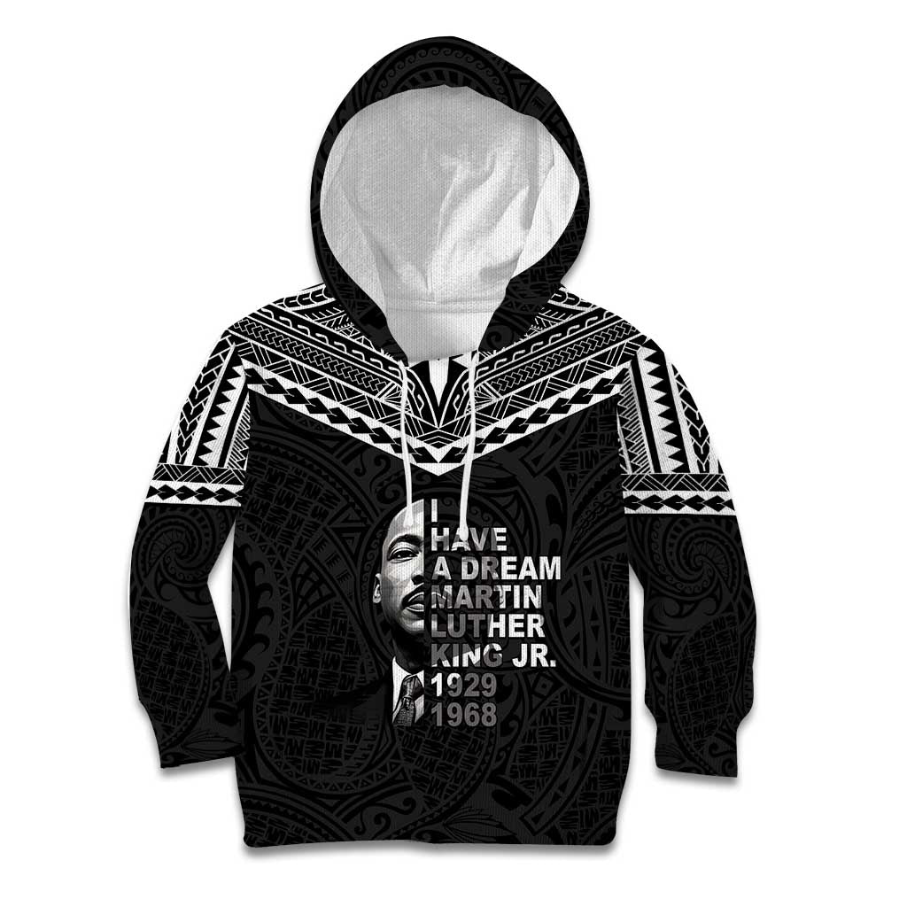 American Samoa MLK Day Kid Hoodie Polynesian Style LT05 Hoodie Black - Polynesian Pride