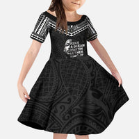 American Samoa MLK Day Kid Short Sleeve Dress Polynesian Style LT05 KID Black - Polynesian Pride